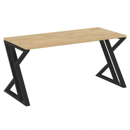 Стол рабочий LOFT VR.L-SRZ-4.7 Металл черный Тиквуд светлый_0