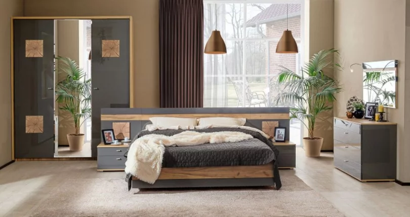 Комод 1200 с 4 ящиками Фиджи ЛД 659.050.000 Дуб Золотой Антрацит_5