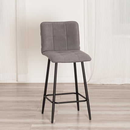 Полубарный стул Bari/Бари велюр, серый, 29, 42х55х99 см_13