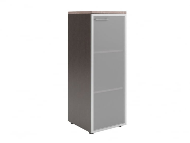 Шкаф колонка со стеклянной дверью в алюминиевой раме и топом XMC 42.7 (Дуб Сонома/Рено)_0