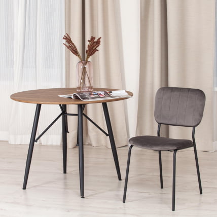 Стул CAROL (mod. UC06) металл, вельвет, 45 х 56 х 82 см, Light grey (светло-серый) HLR24 / черный_7