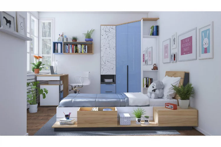 Модульная детская Урбан Урбан №1 Белый/Капри Синий_0