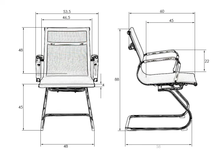 Офисное кресло для посетителей DOBRIN CODY MESH Черный_12