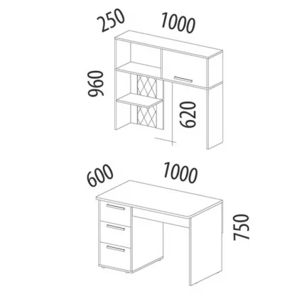 Стол с надстройкой (лев/прав) Аляска 60_7