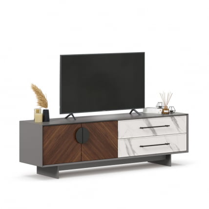 Тумба ТВ 1800 Вилена ЛД 138.140.000 Оникс Серый/Орех/Монте белый_0