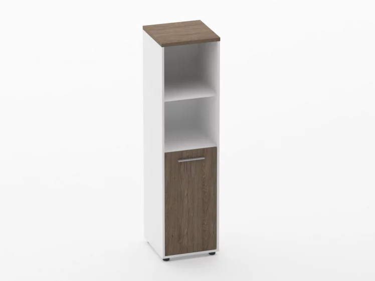 Шкаф 3 узкий 2 полки открытые, 2 полки закрытые Deka 10.16.11Пр Дуб Верцаска/Белый_0