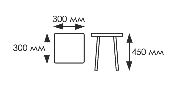 Табурет ХРОМ ЛДСП орех КОМПЛЕКТ 2 шт._1