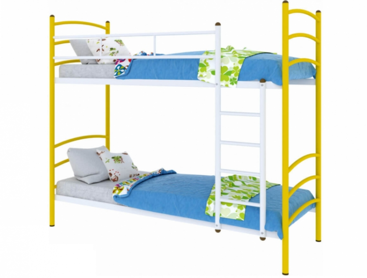 Кровать двухъярусная Милана Duo 900х1900 Желтая_0