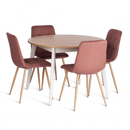 Стул CHILLY (mod. JSC-220) Велюр/металл , 44,5х52,5х88 см, Coral (коралловый) HLR44 / натуральный_5