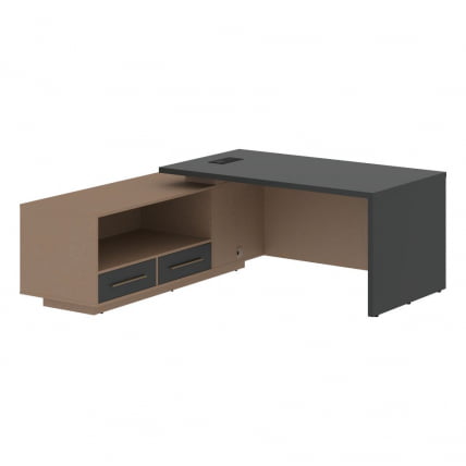 Стол руководителя левый VELION VCT 1919 L Яшма черный Кобра_0