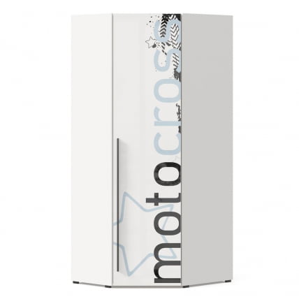 Шкаф угловой 45 Мотокросс ЛД 535.030.000 Серый шелк с фотопечатью_1
