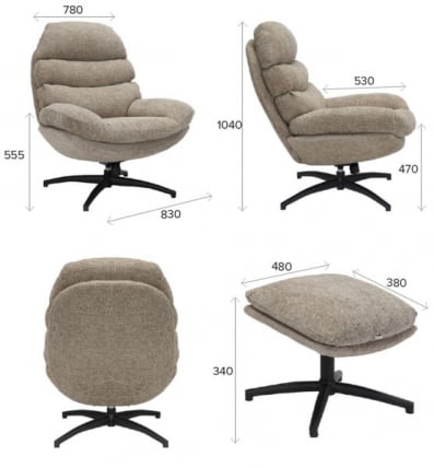 Кресло-реклайнер Everprof Cherry Ткань Бежевый_4