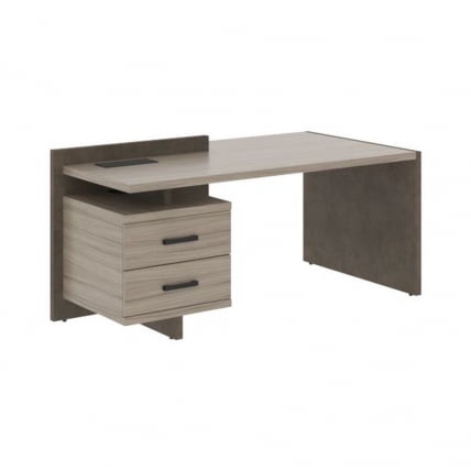 Стол руководителя левый WOOD&STONE СФ-531321 Дрифтвуд Бетон Чикаго темный_0