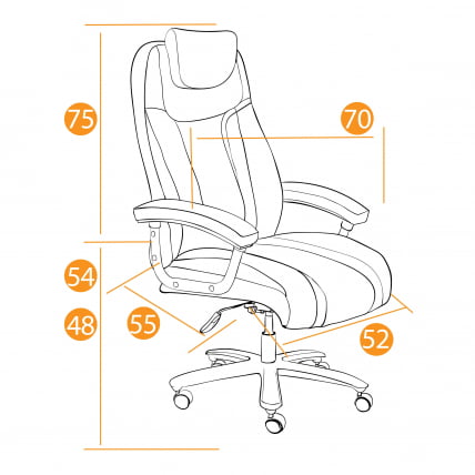 Кресло офисное Труст (макс) кож/зам, черный/черный стеганный/черный, 36-6/36-6/36-6/06 / Trust (max)_17