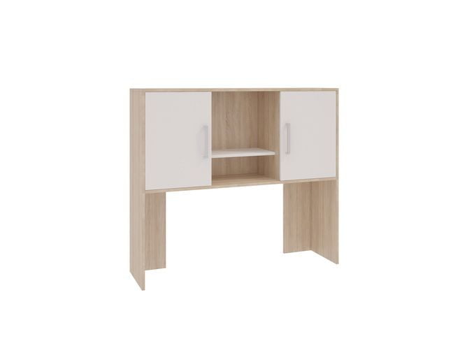 Надстройка стола компьютерного 1200 Лайт-2 модуль 01 Дуб сонома/Белый_0