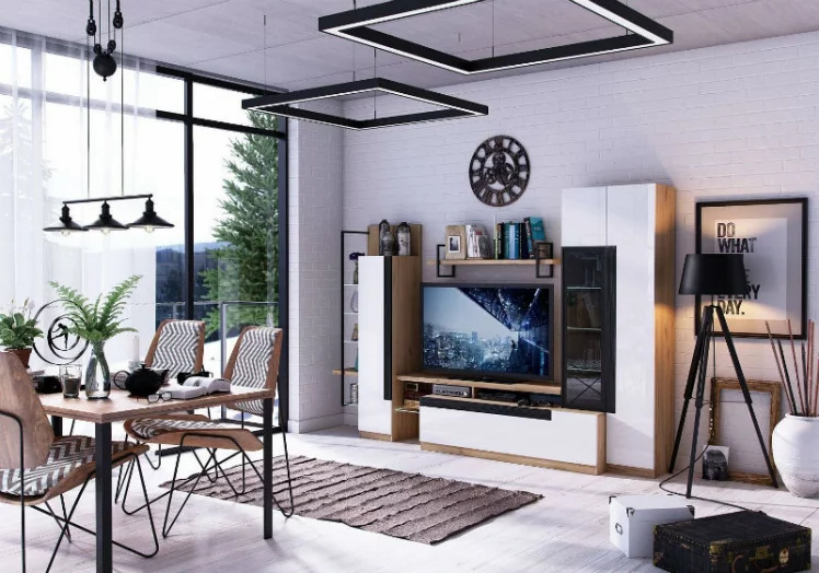 Гостиная Кёльн №1 Дуб Золотой/Белый_0