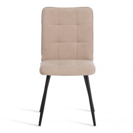 Стул обеденный Bari флок , 46х55х89, бежевый/черный, 7_4