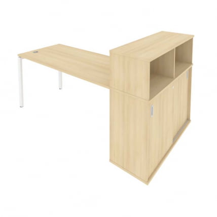Рабочая станция с опорным шкафом-купе Metal System Б.РС-СШК-3.4 Акация/Белый_0