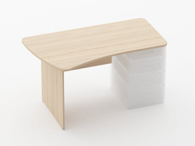 Стол эргономичный под встроенную тумбу Glassy 1.121.14Л Туя_0