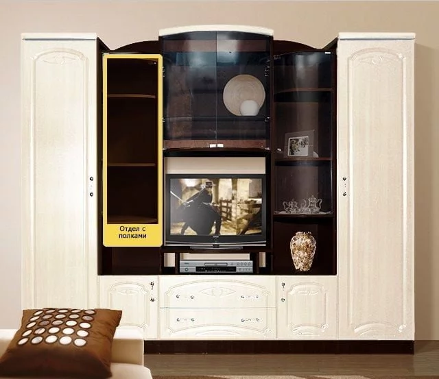 Стенка Александра 6 МДФ Венге/Млечный дуб_2