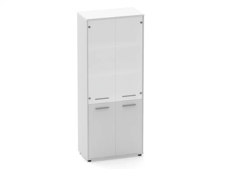 Шкаф 4 широкий верх стеклянные двери, низ закрытый Deka 10.19.171 Белый_0