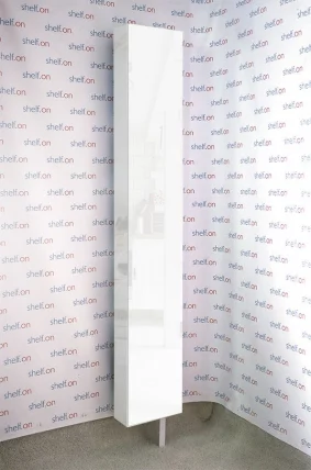 Поворотный шкаф в белом глянцевом стекле Лупо Шелф (правый) Венге_1