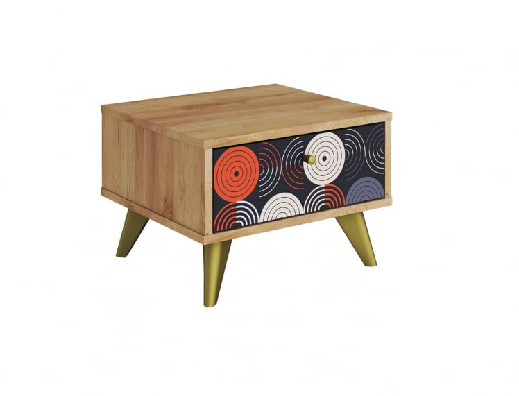 Тумба прикроватная Фьюжн ТМ-004 дуб крафт золотой/VINIL_0