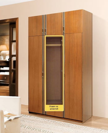 Шкаф распашной с антресолью Флагман 2 Вишня Оксфорд_59971_4