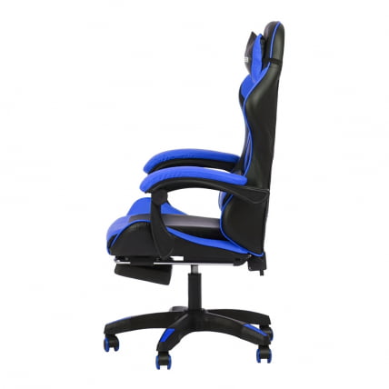 Кресло 1206 KINGQUEEN цвет черный/синий с массажем 1206-black-blue-mass_2