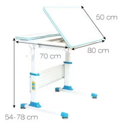 Парта растущая RIFFORMA Comfort-80 Белый Голубой_1