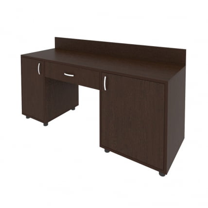 Стол с 2-мя тумбами и бортиком (правый) LIGHT С-СТ-170 Пр Венге Цаво_0