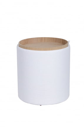 Пуф-столик с ящиком Хюгге S рогожка Белый_4