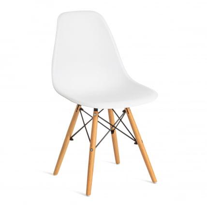 Стул CINDY (EAMES) (mod. 1801) дерево бук/металл/сиденье пластик, 45x51x82 см, White (белый)_0