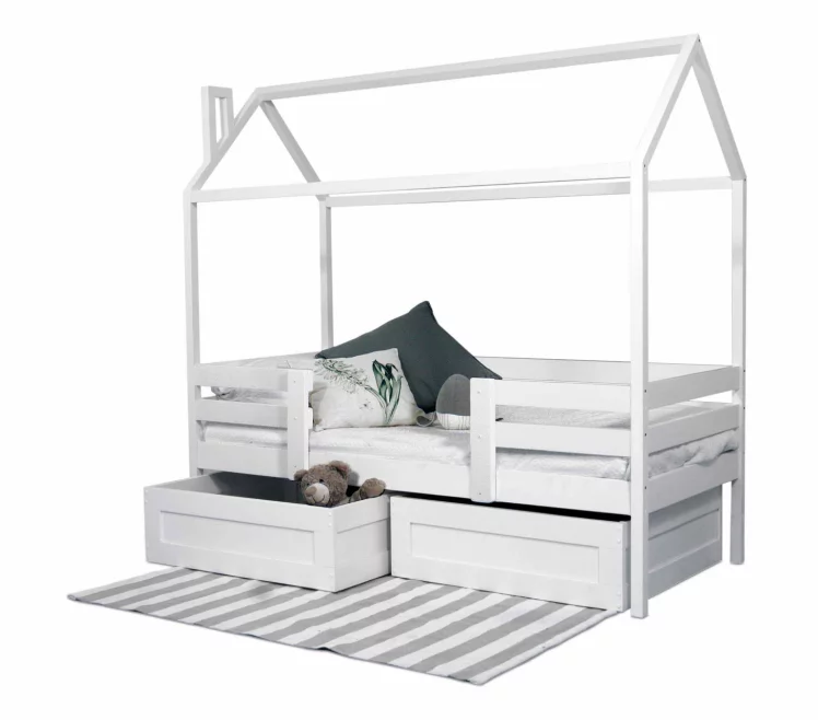 Кровать-домик RooRoom кд-2 с ящиками Белый_0