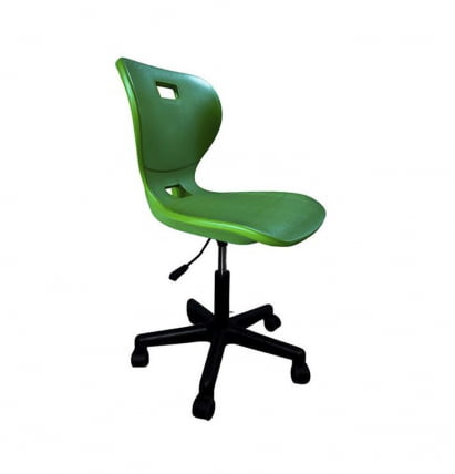 Стул мобильный на колесиках регулируемый АУРА Г (рост 6) Зеленый/Каркас черный / AURA G_0