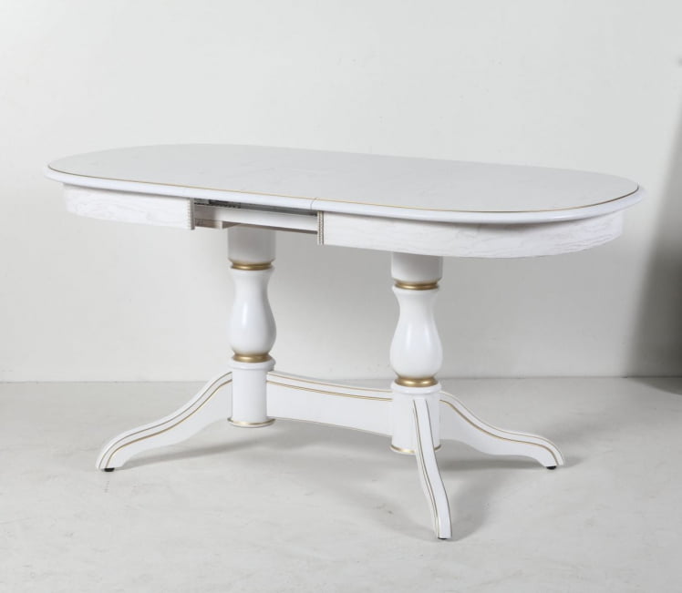 Стол обеденный раскладной Лира (1,2м) тон 1 с золотой патиной_5