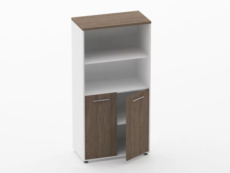 Шкаф 3 широкий 2 полки открытые, 2 полки закрытые Deka 10.16.111 Дуб Верцаска/Белый_1