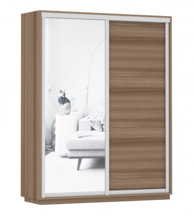 Шкаф-купе двухдверный Экспресс Дуо Медиум 1600х2200h Ясень шимо тёмный_0