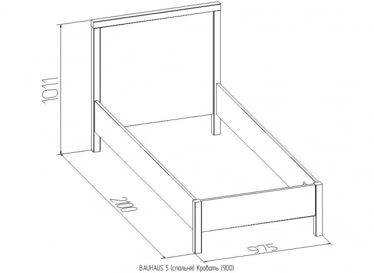 Кровать (900) BAUHAUS 5 Дуб Сонома/Орех шоколадный(спальня)_2