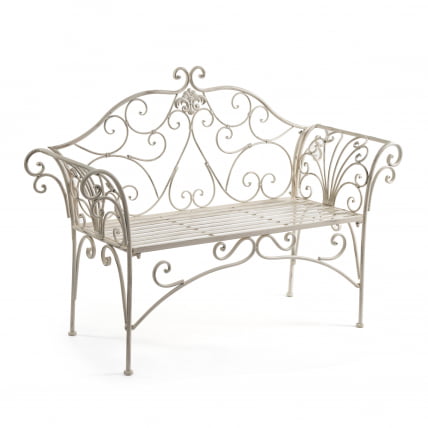 Скамья Secret de Maison BEAUJOLAIS (mod. PL08-8574) металл, 136х46х96см, белый антик (antique white)_0