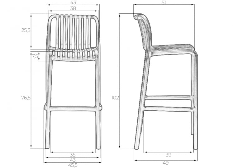 Стул барный DOBRIN CHLOE BAR (темно-серый)_9