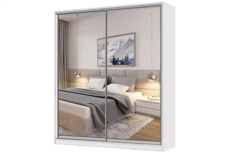 Шкаф-купе 2-х дверный Виктория 1800х584х2300, Белый 18ДЗДЗ-ПППШ-Б 310-613_0