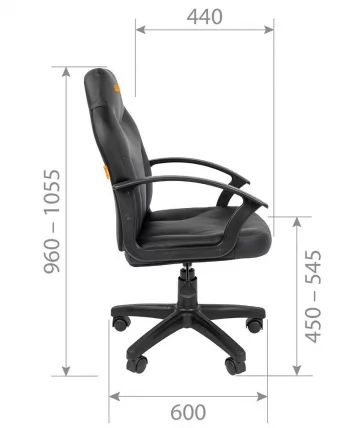 Офисное кресло для оператора CHAIRMAN 210 экокожа Черный с логотипом_4