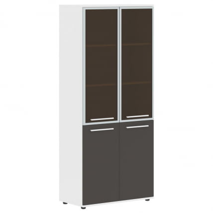 Шкаф комбинированный  с дверьми в металлической раме EDIS EHCS 85.7 Мокко Белый Белый_0