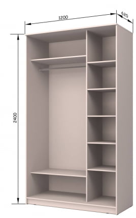 Шкаф-купе Хит-24-12-77 Лондон Аруба Венге_1
