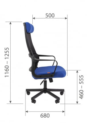 Кресло руководителя Chairman 590 ткань/сетка Синий_5