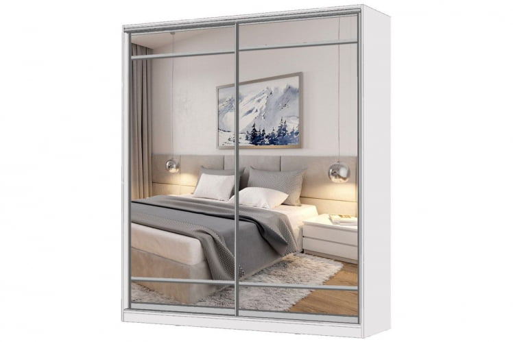 Шкаф-купе 2-х дверный Виктория 2000х584х2300, Белый 20ДЗЗЗДЗЗЗ-ЯШШШ-Б 310-1544_0