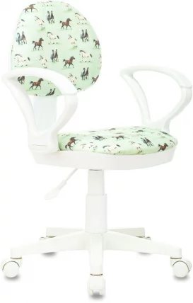 Кресло детское Бюрократ KD-3/WH/ARM/HORSE-GN_0