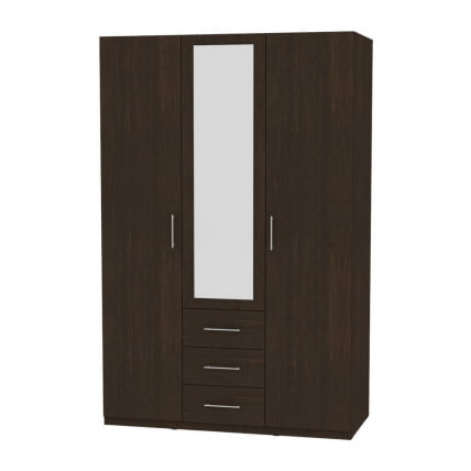 Шкаф распашный R-198х135х60-3-M(Венге)_0