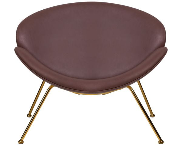 Кресло дизайнерское DOBRIN EMILY (коричневый винил YP5, золотое основание) 2 шт_6